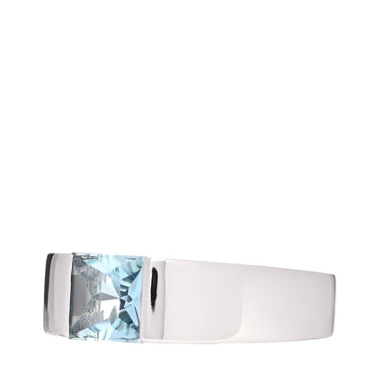 Cartier 18K White Gold Aquamarine Tank Ring 49 4.75 8 of 10