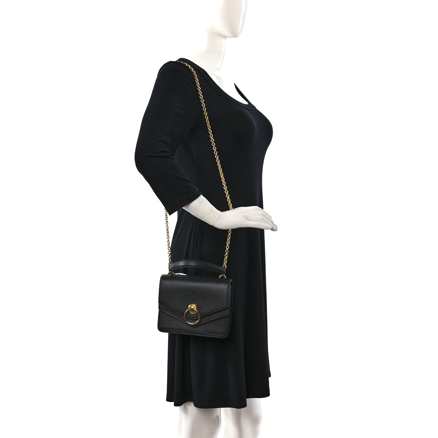 Mulberry Grained Calfskin Small Amberley Top Handle Crossbody Black 1 of 8