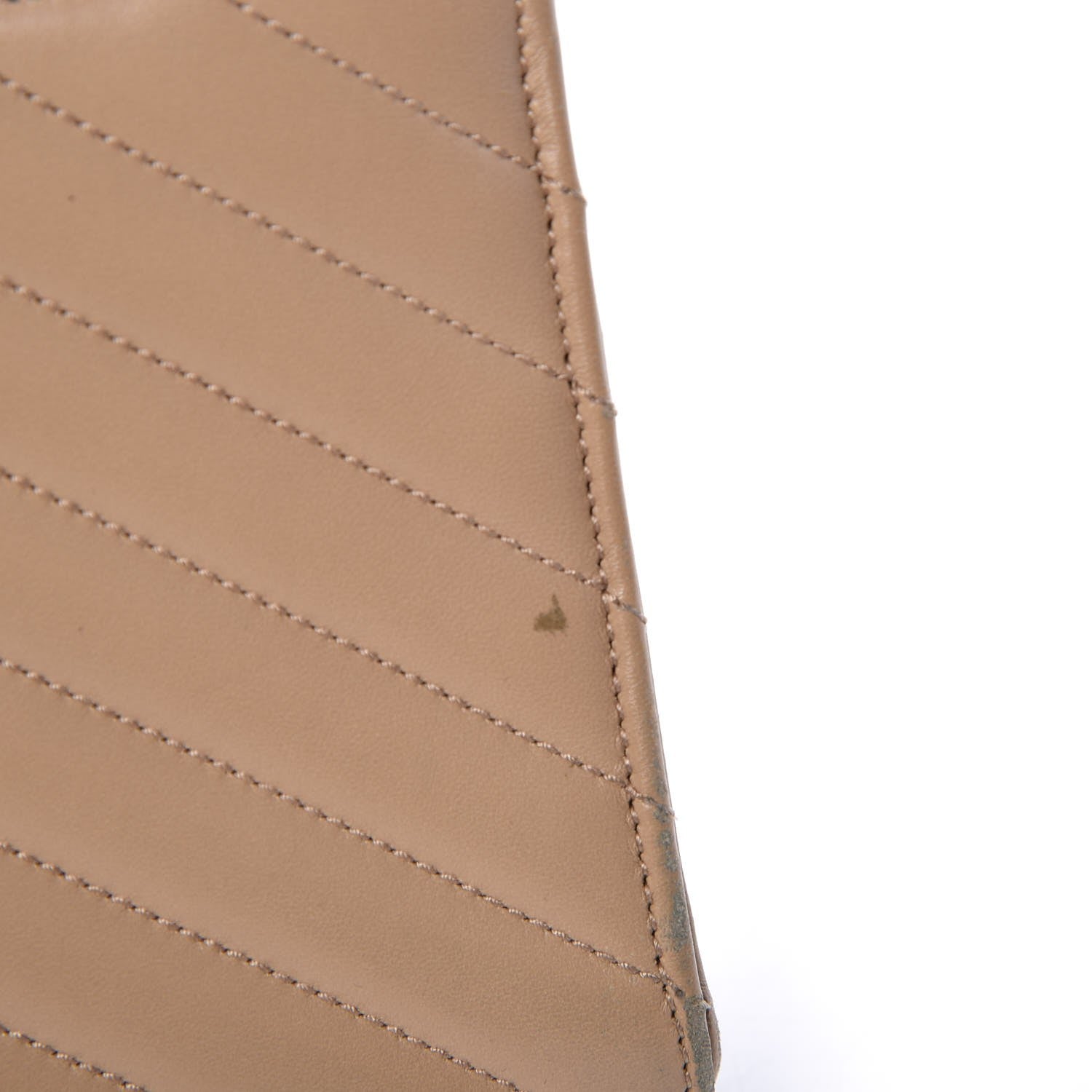Saint Laurent Lambskin Matelasse Medium Monogram Satchel Dark Beige 12 of 12