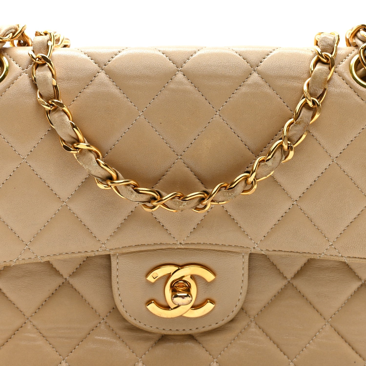 Chanel Lambskin Quilted Small Double Sided Flap Beige 10 of 12