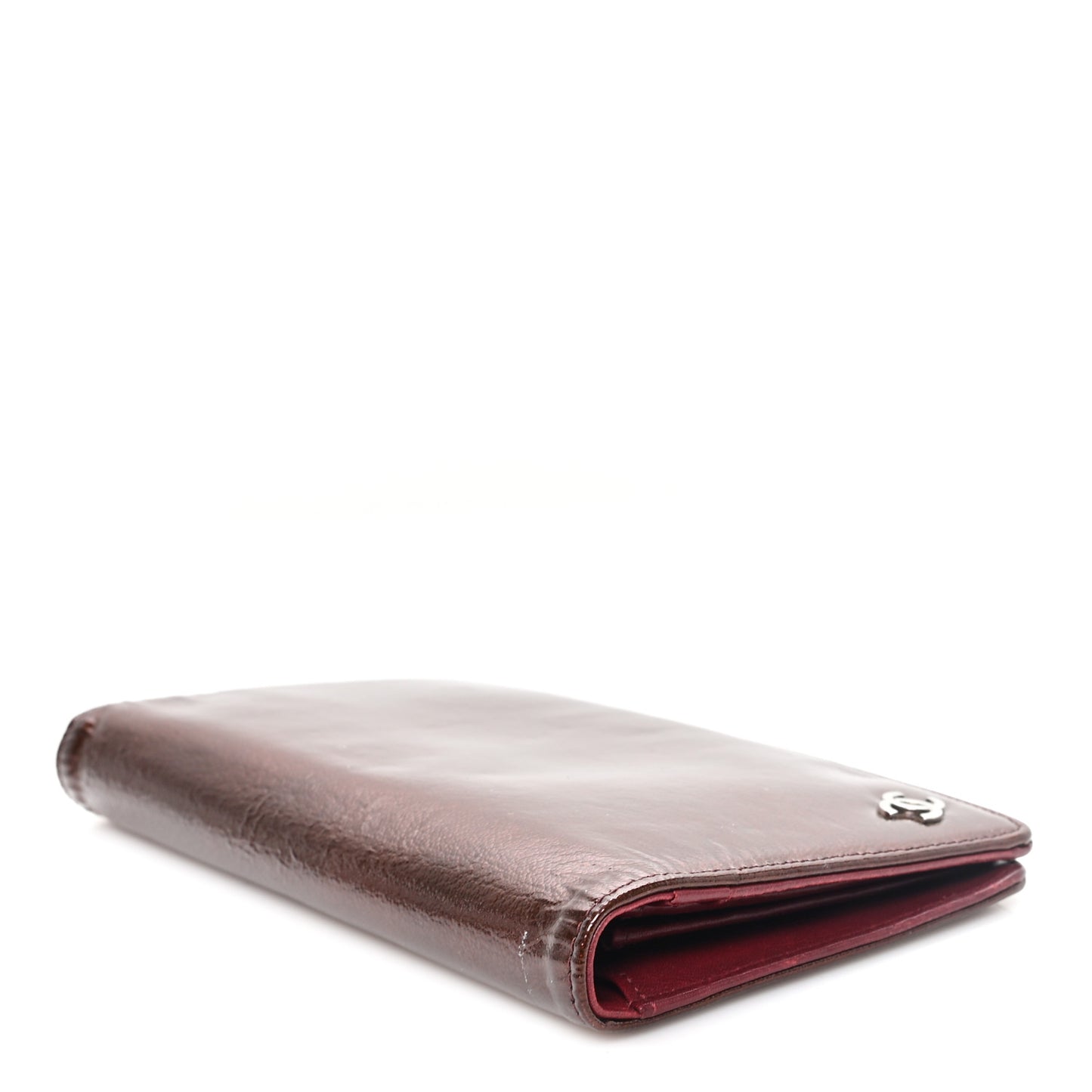 Grained Patent CC Yen Wallet Burgundy
