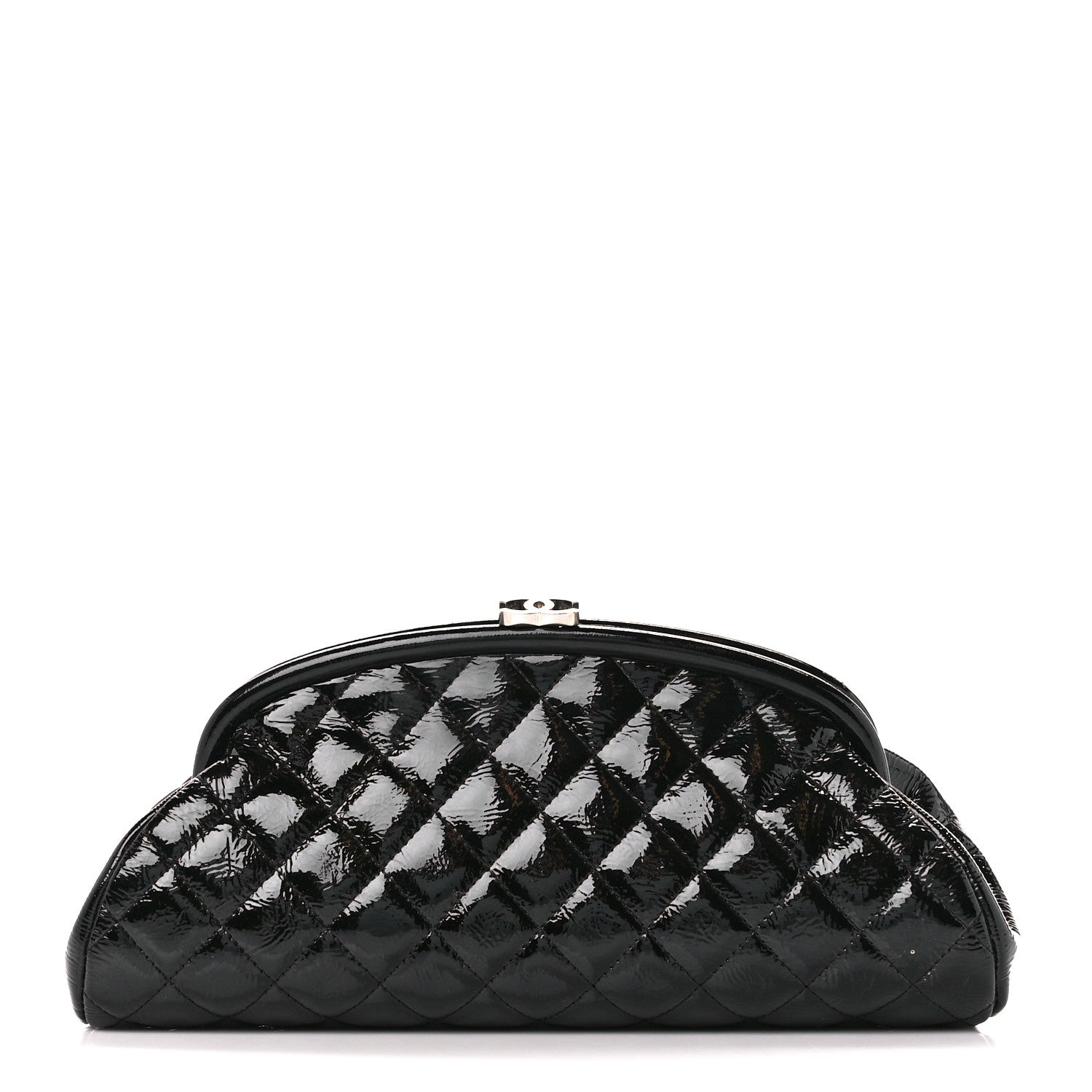 Chanel Distressed Patent Quilted Timeless Clutch Black 1 of 10