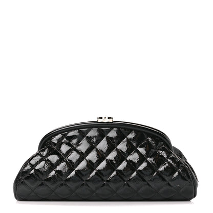 Chanel Distressed Patent Quilted Timeless Clutch Black 1 of 10