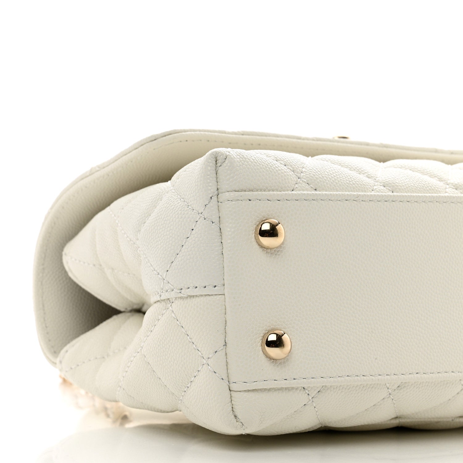 Chanel Caviar Quilted Mini Coco Handle Flap White 9 of 10