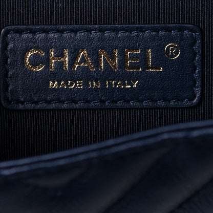 Chanel Calfskin Chevron Quilted Messenger Flap Navy 6 of 20