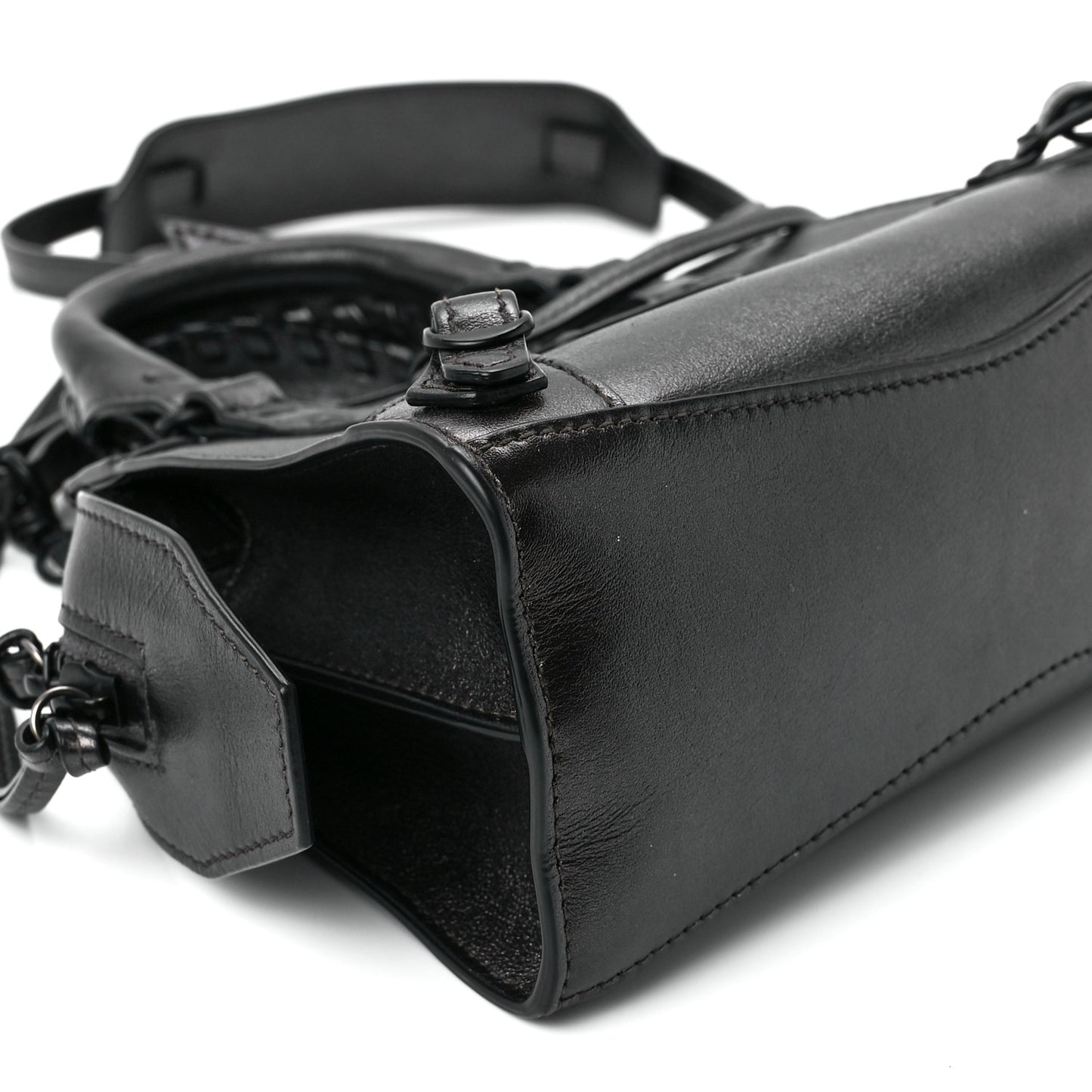 Smooth Calfskin Neo Classic Black Hardware Mini City Gunmetal