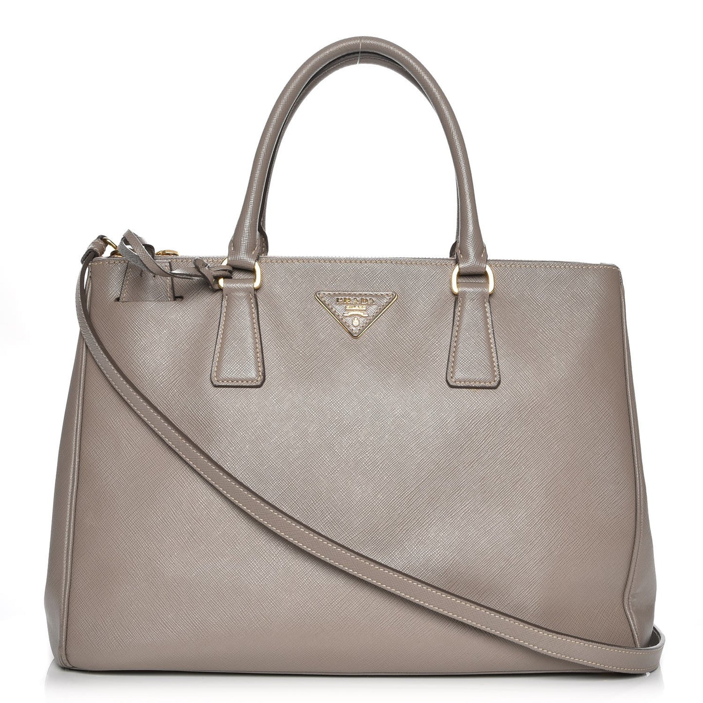 Saffiano Medium Galleria Double Zip Tote Argilla