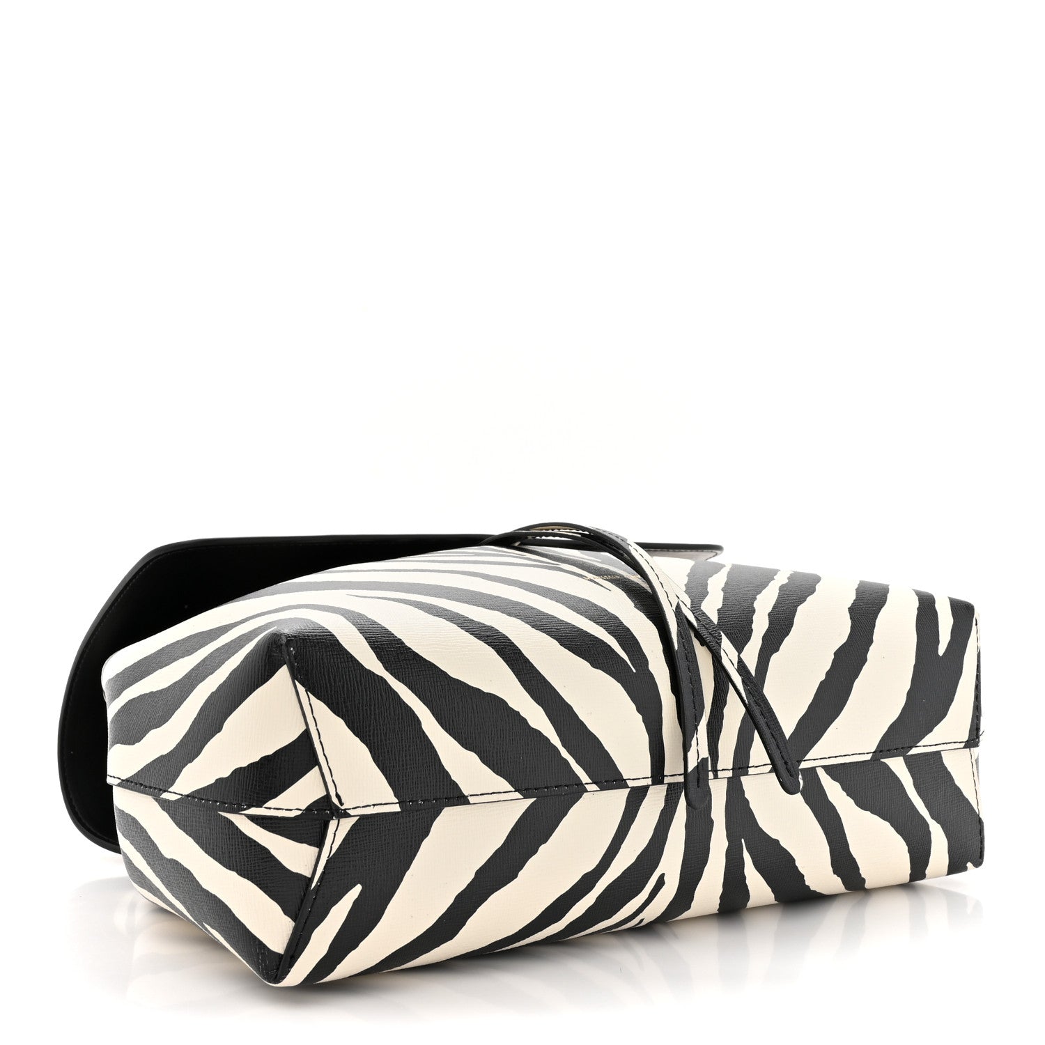 Mansur Gavriel Saffiano Zebra Print Mini Lady Bag Black White 4 of 14