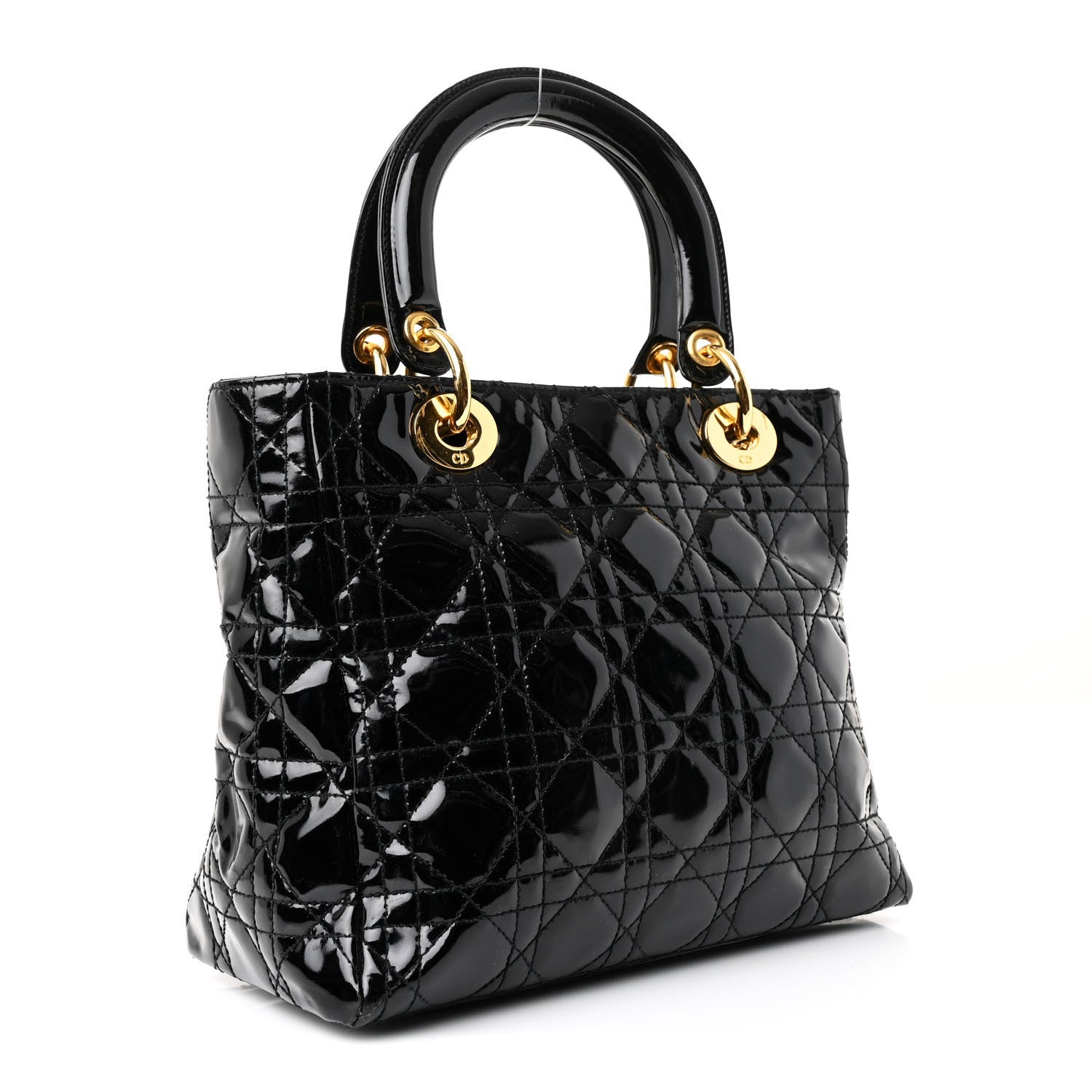 Christian Dior Patent Cannage Medium Lady Dior Black 3 of 14