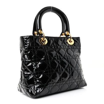 Christian Dior Patent Cannage Medium Lady Dior Black 3 of 14