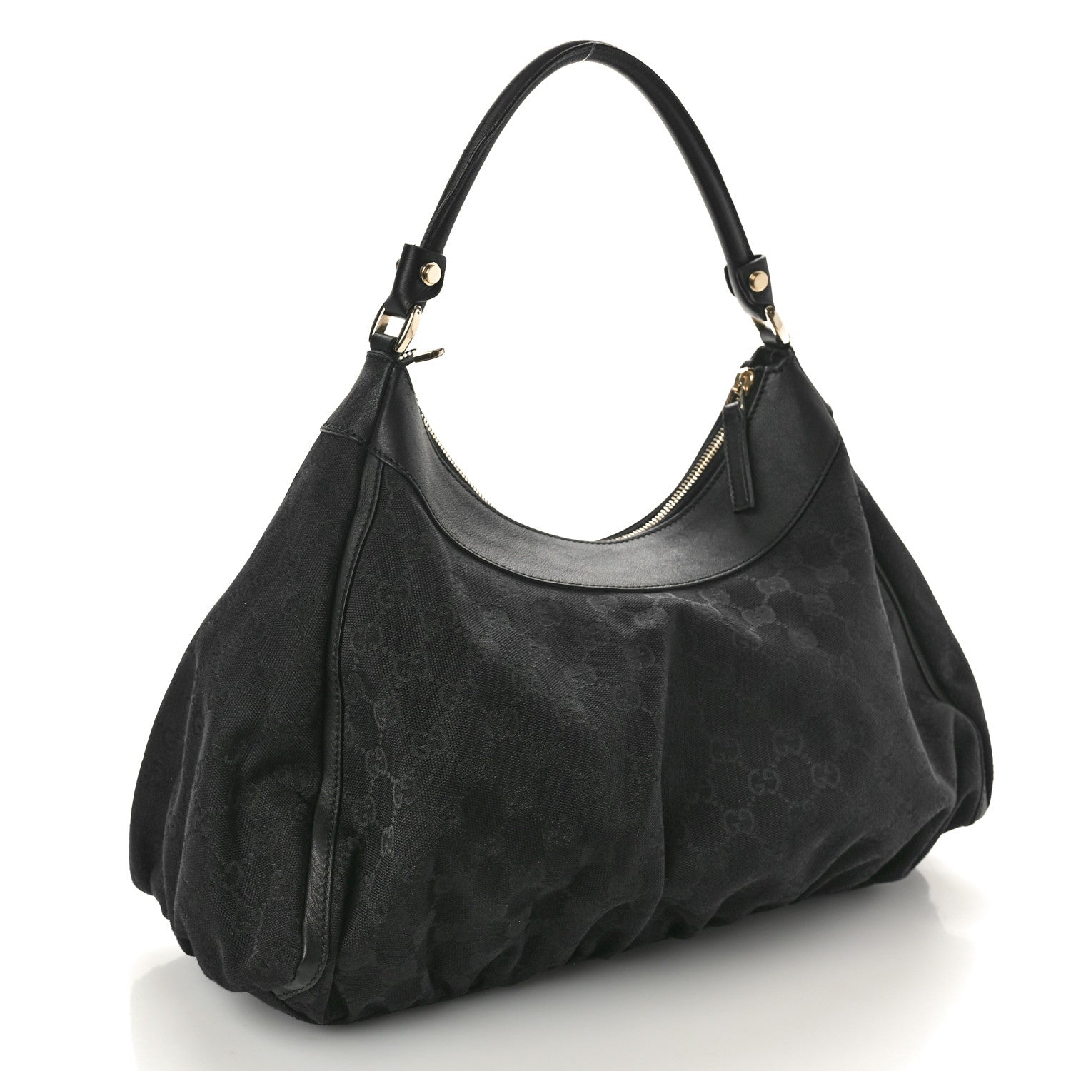 Gucci Monogram Large D Gold Ring Hobo Black 3 of 10