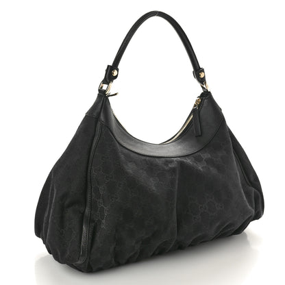 Gucci Monogram Large D Gold Ring Hobo Black 3 of 10