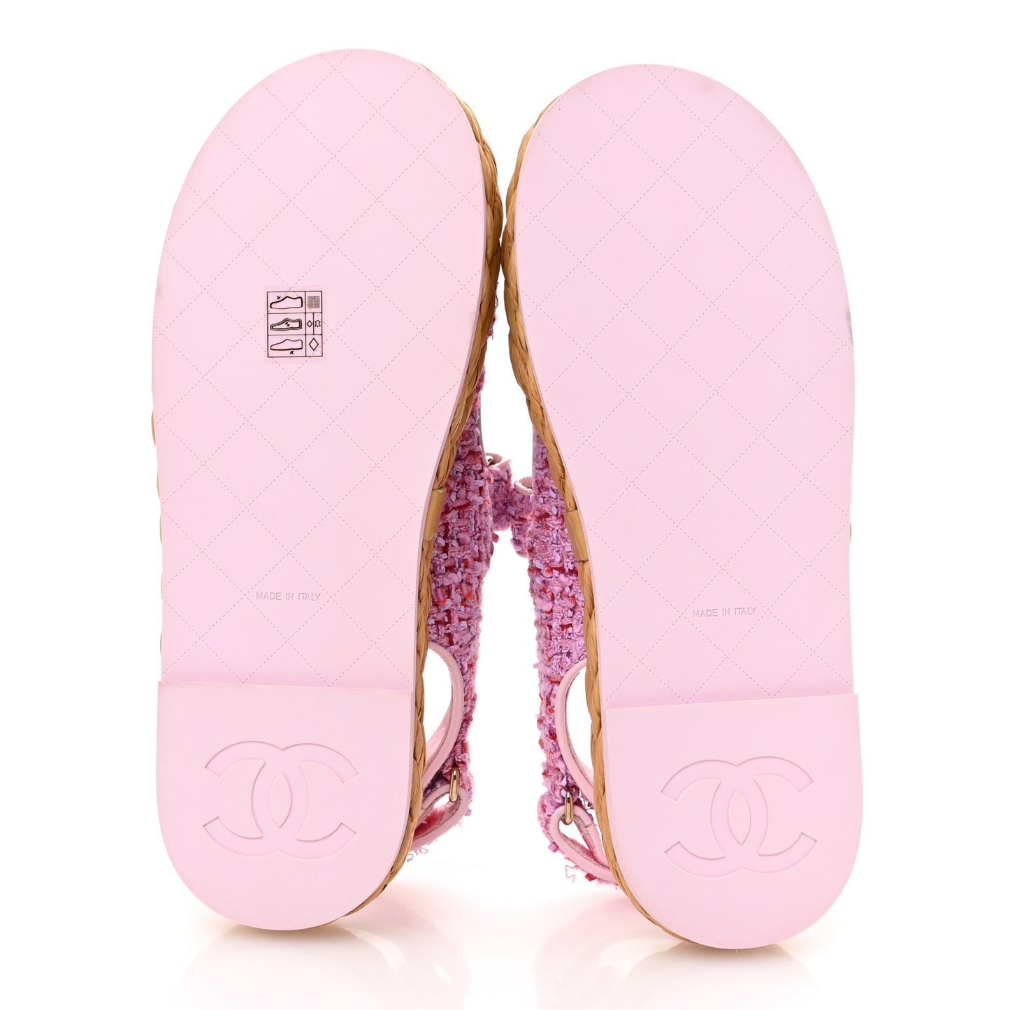 Tweed Patent Calfskin Velcro Dad Sandals 41 Light Purple Pink Red