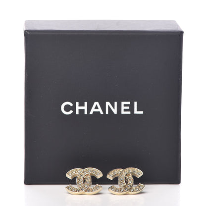 Chanel Crystal CC Earrings Gold 5 of 5