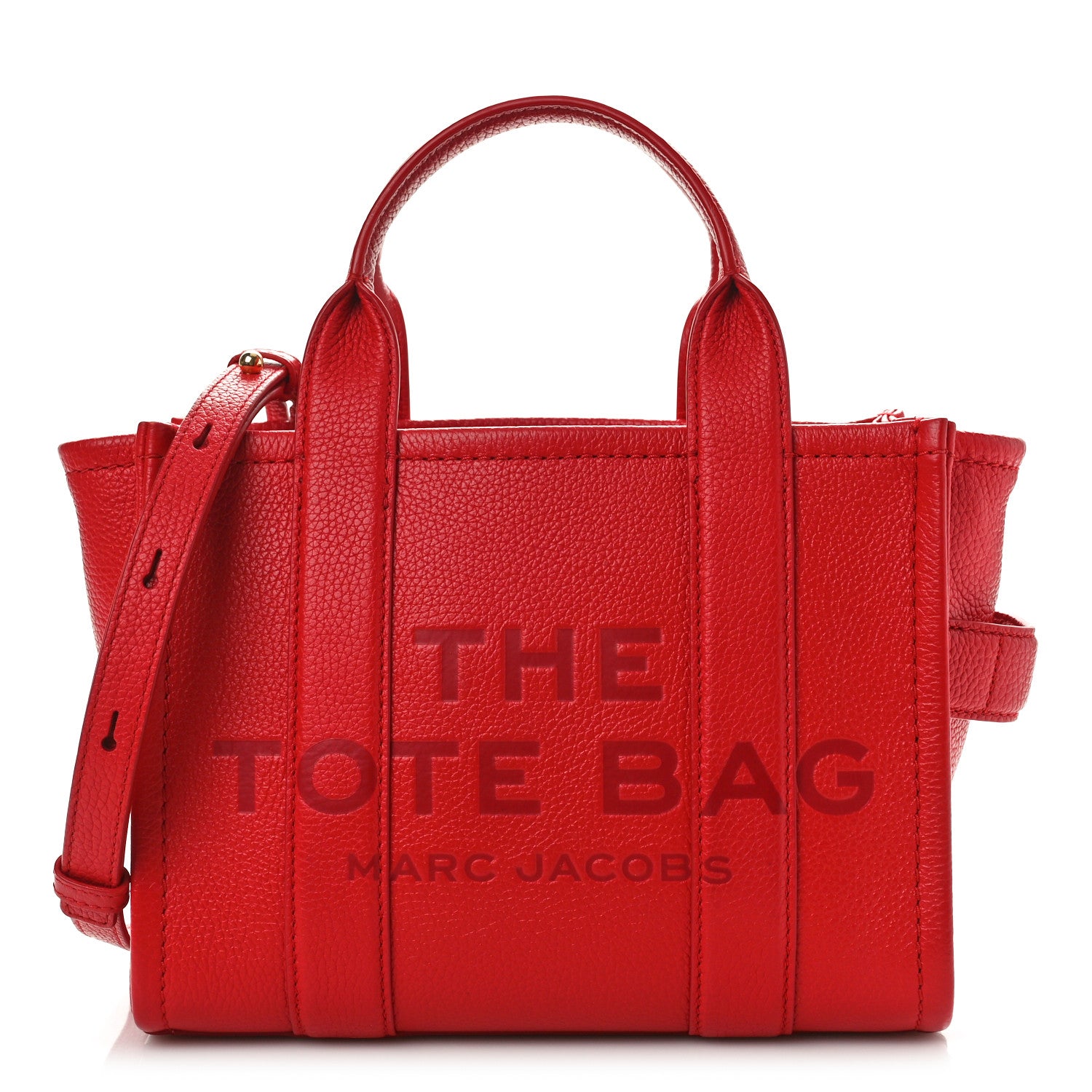Marc Jacobs Grained Calfskin Small The Tote Bag True Red 1 of 10