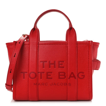 Marc Jacobs Grained Calfskin Small The Tote Bag True Red 1 of 10