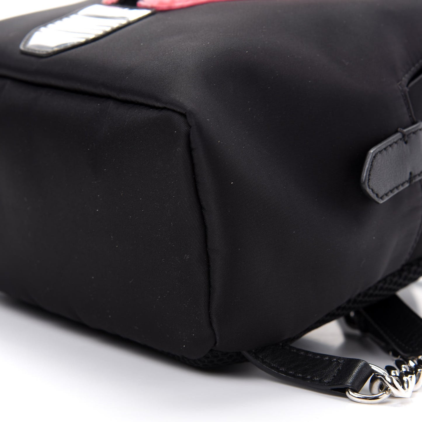 Nylon Shearling Vitello Dolce Lightbulb Mini Backpack Black Bubblegum