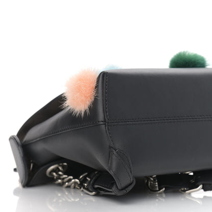 Fendi Calfskin Pom Pom Mini Back to School Backpack Black 7 of 8