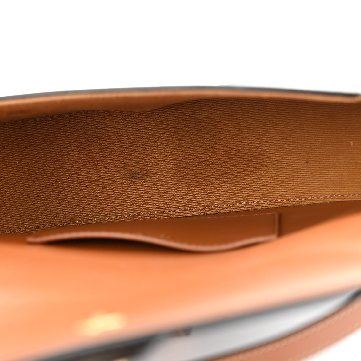 Celine Triomphe Canvas Calfskin Tabou Clutch on Strap Tan 5 of 12