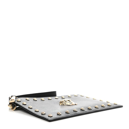 Versace Vitello Studded Medusa Head Pochette Black 4 of 7