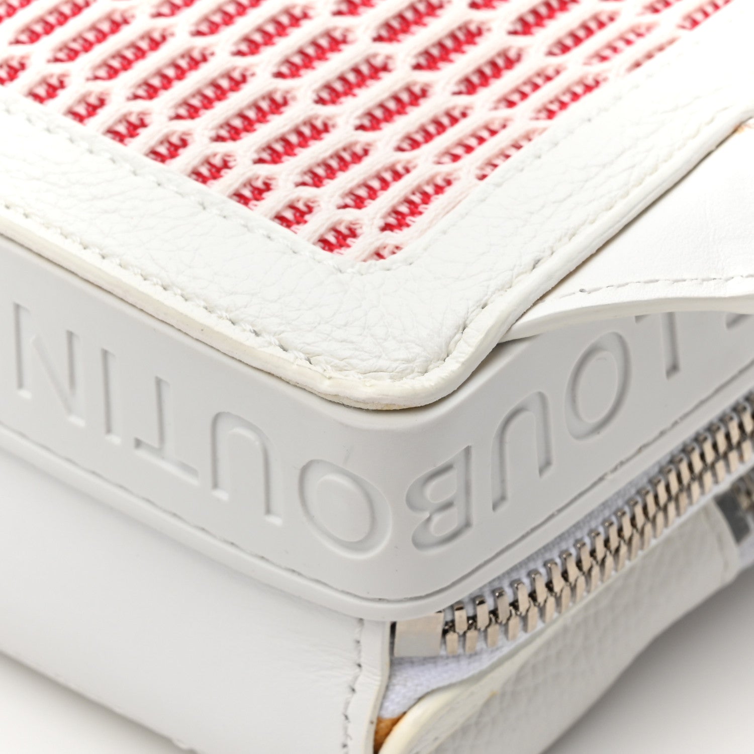 Christian Louboutin Calfskin Mens Loubifunk Spiked Bag White 12 of 13
