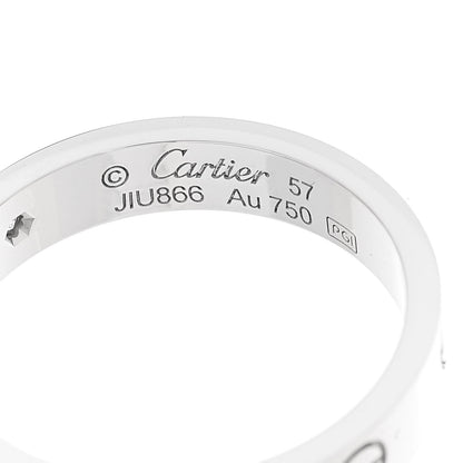 Cartier 18K White Gold Diamond 4mm LOVE Wedding Band Ring 57 8 4 of 5