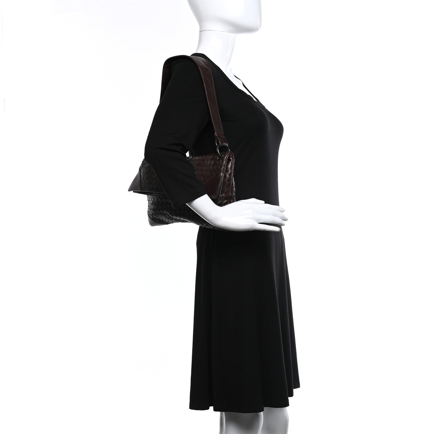 Bottega Veneta Nappa Intrecciato Flap Shoulder Bag Ebano 2 of 8
