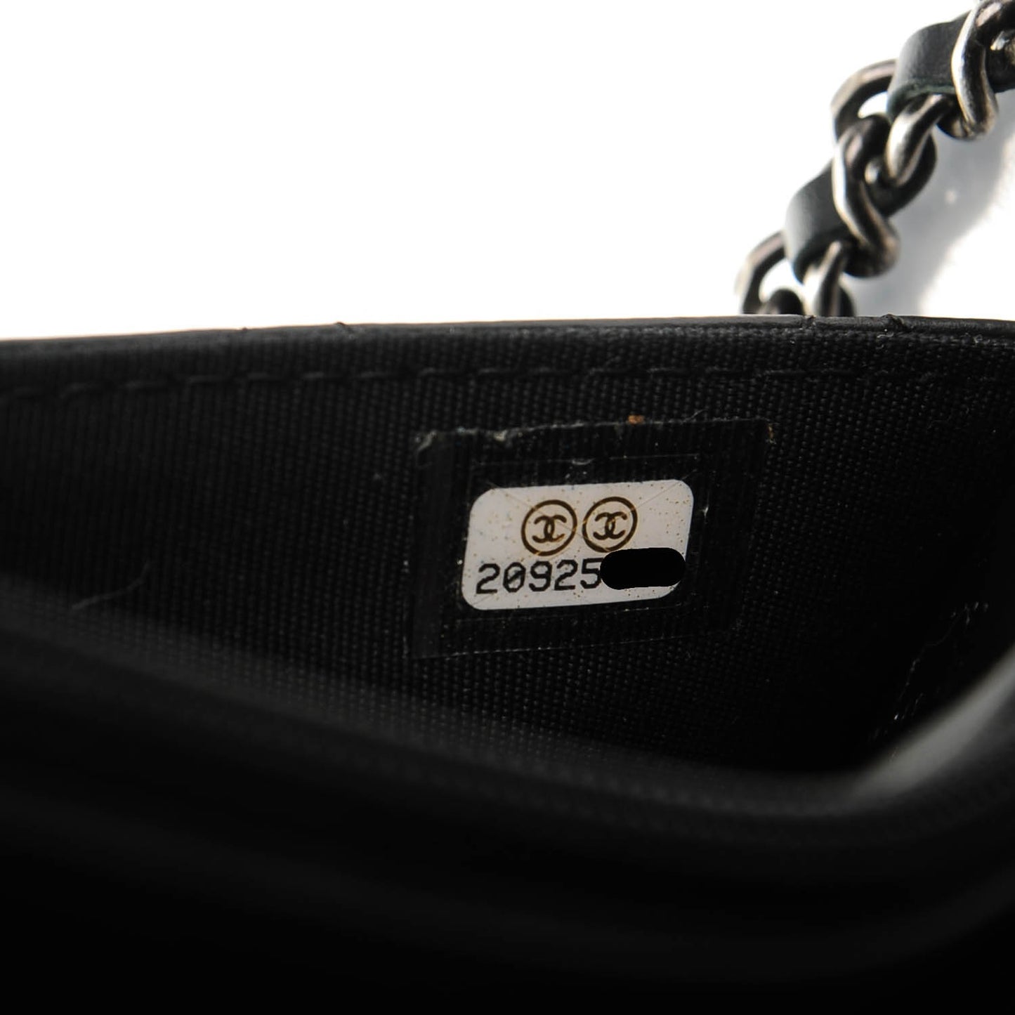 Aged Calfskin Quilted Lucky Charms 2.55 Reissue Wallet On Chain WOC Black