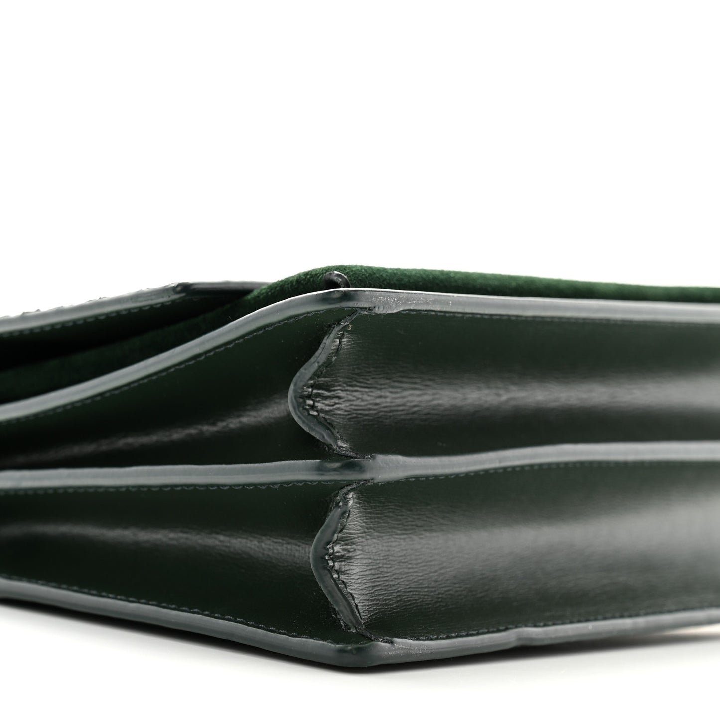 Calfskin Snakeskin Suede Medium Monogram Sunset Vert Fonce