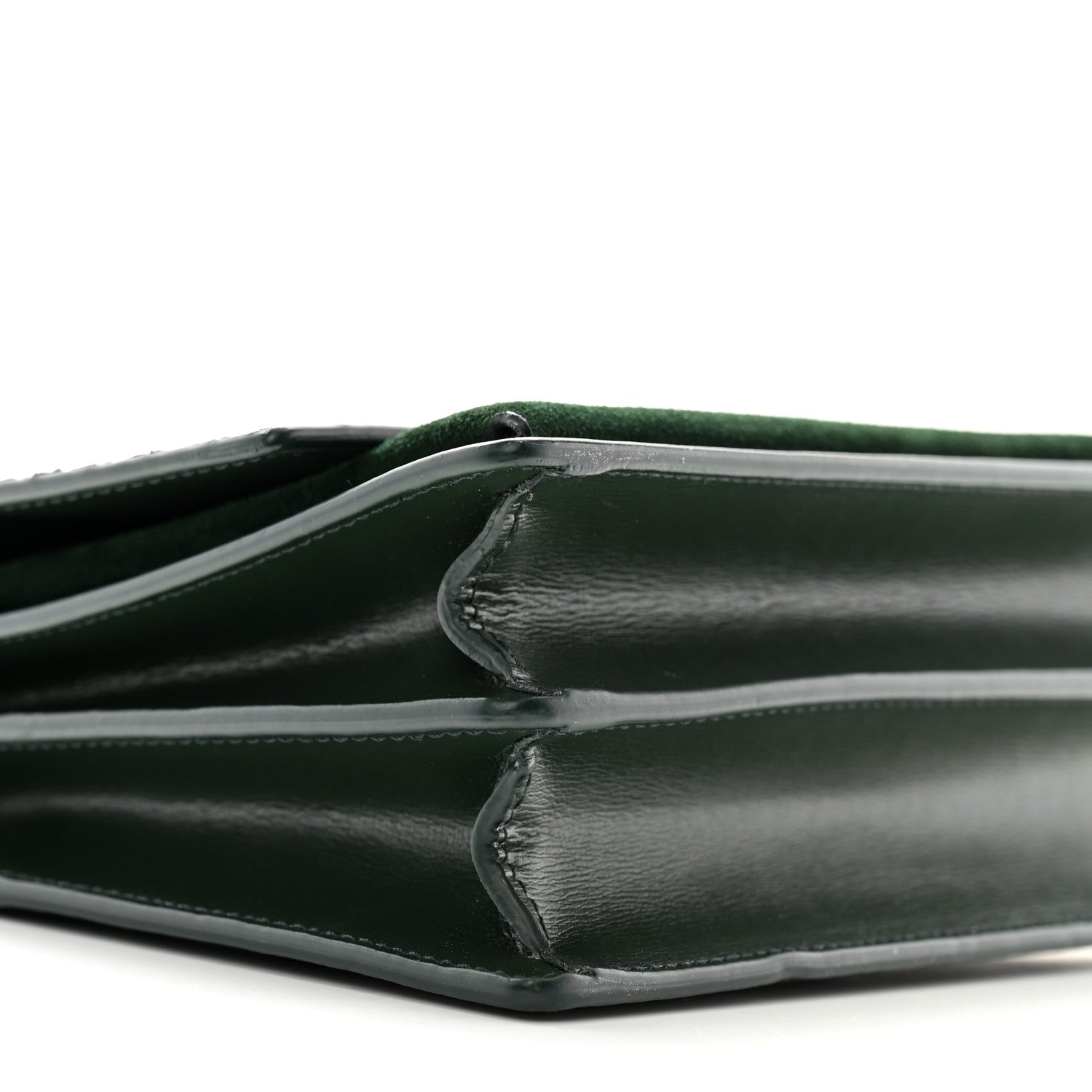 Saint Laurent Calfskin Snakeskin Suede Medium Monogram Sunset Vert Fonce 9 of 11