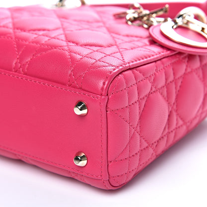 Christian Dior Lambskin Cannage Mini Lady Dior Fuchsia 8 of 8