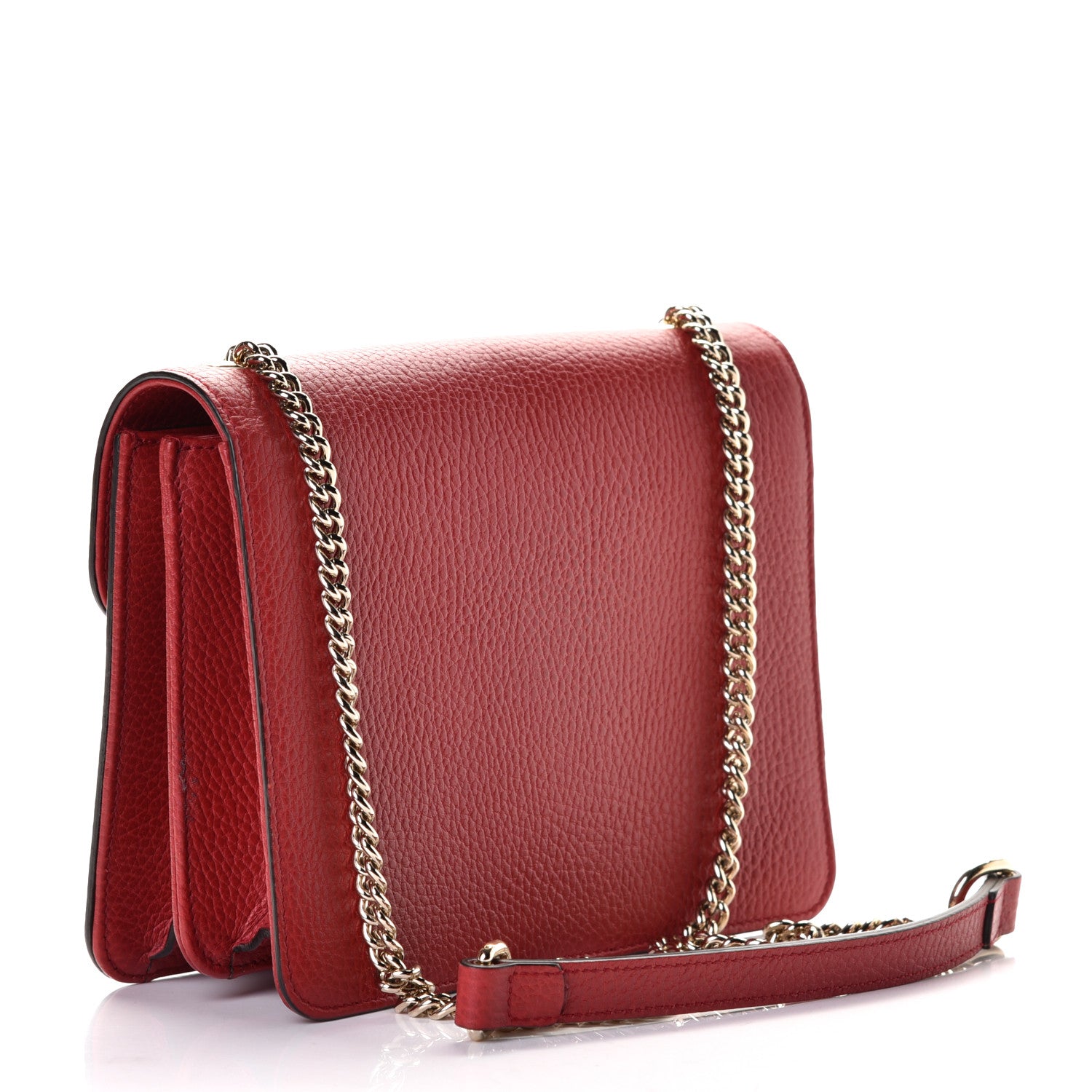 Gucci Dollar Calfskin Small Interlocking G Shoulder Bag Red 3 of 6
