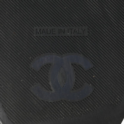 Chanel Lambskin Camellia High Top Sneakers 40 Navy 7 of 10
