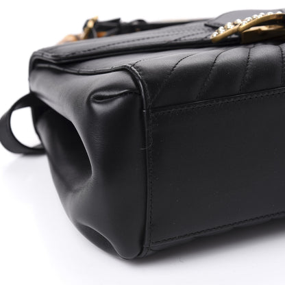 Gucci Calfskin Bamboo Trapuntata Queen Margaret Top Handle Bag Black 7 of 11