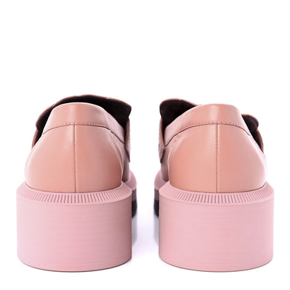 Chanel Lambskin Quilted CC Turnlock Loafers 37 Dark Pink 6 of 12