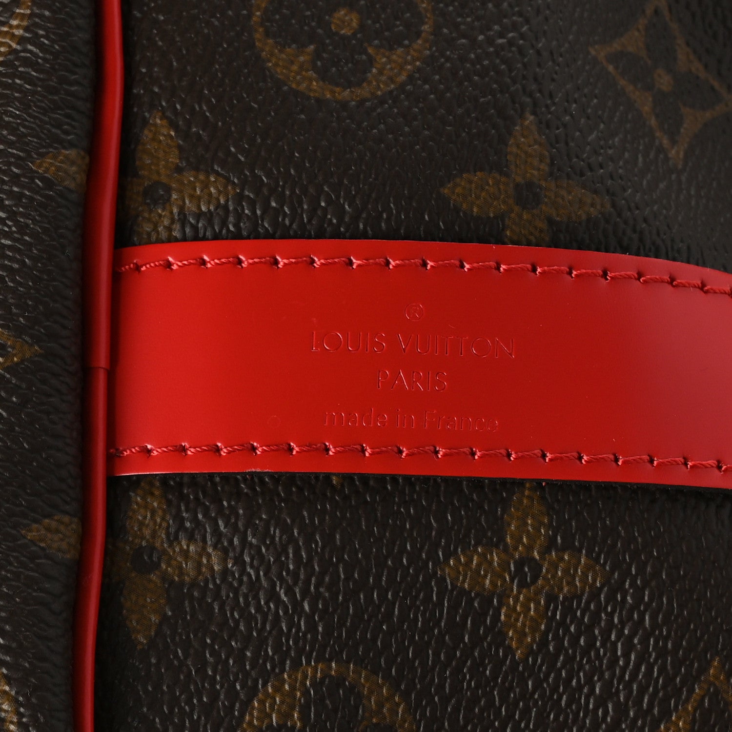 Louis Vuitton Calfskin Monogram Keepall Bandouliere 50 Coquelicot 6 of 10