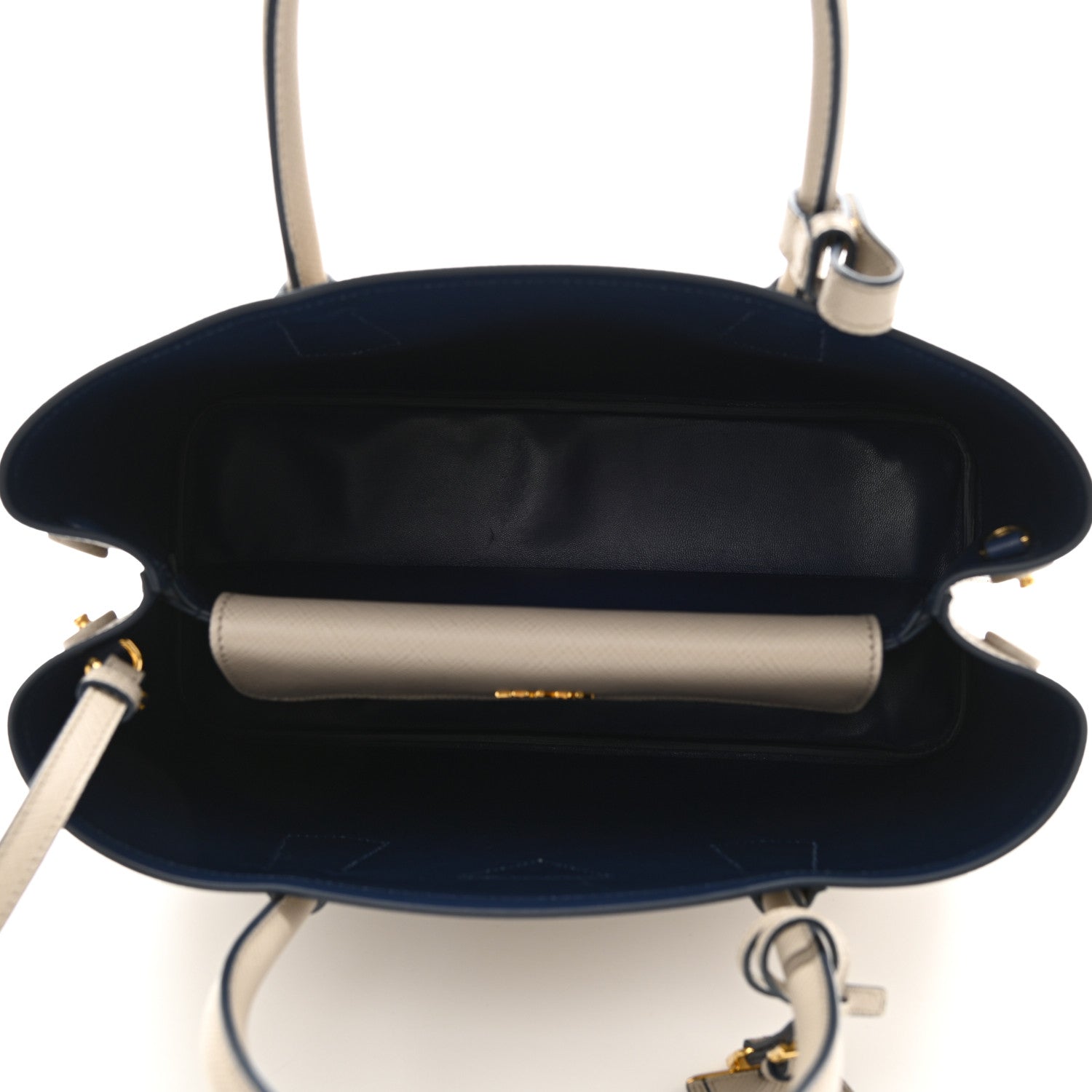 Prada Saffiano Cuir Medium Double Bag Pomice Bluette 5 of 11