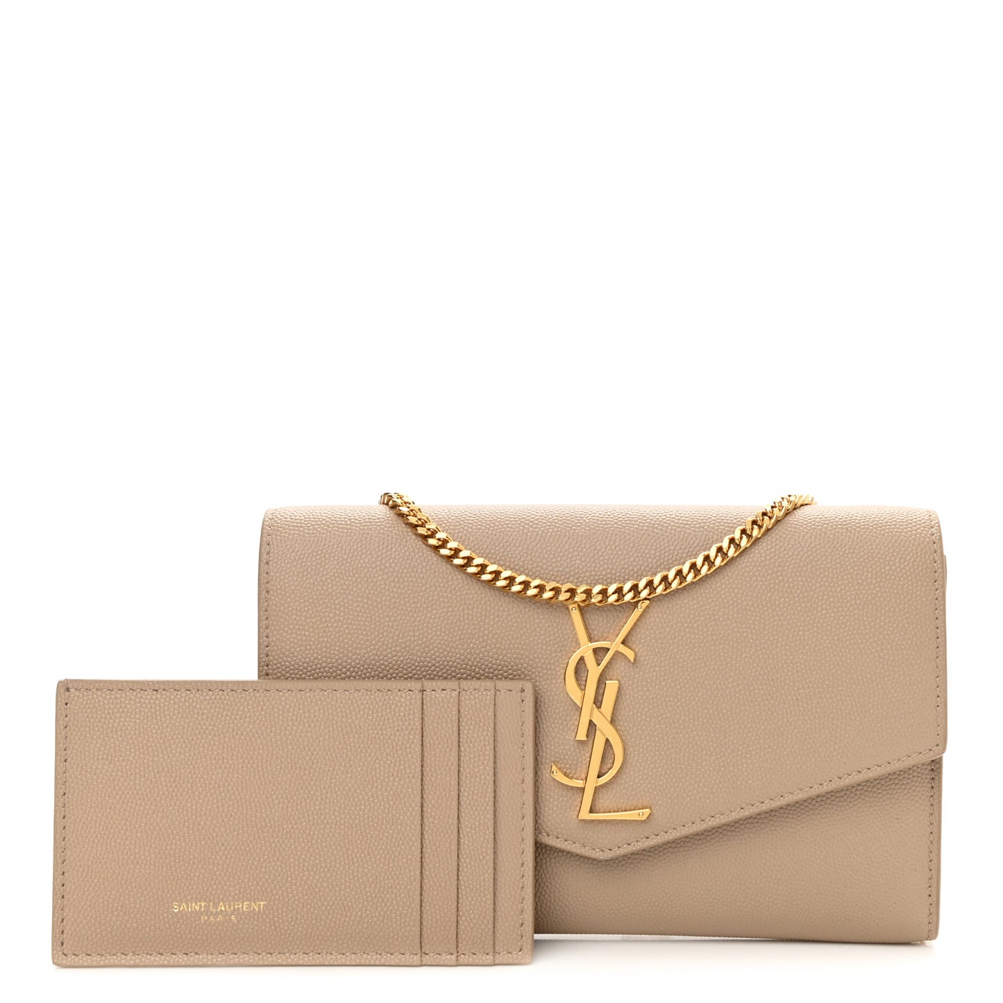 Grain De Poudre Monogram Uptown Chain Wallet Dark Beige
