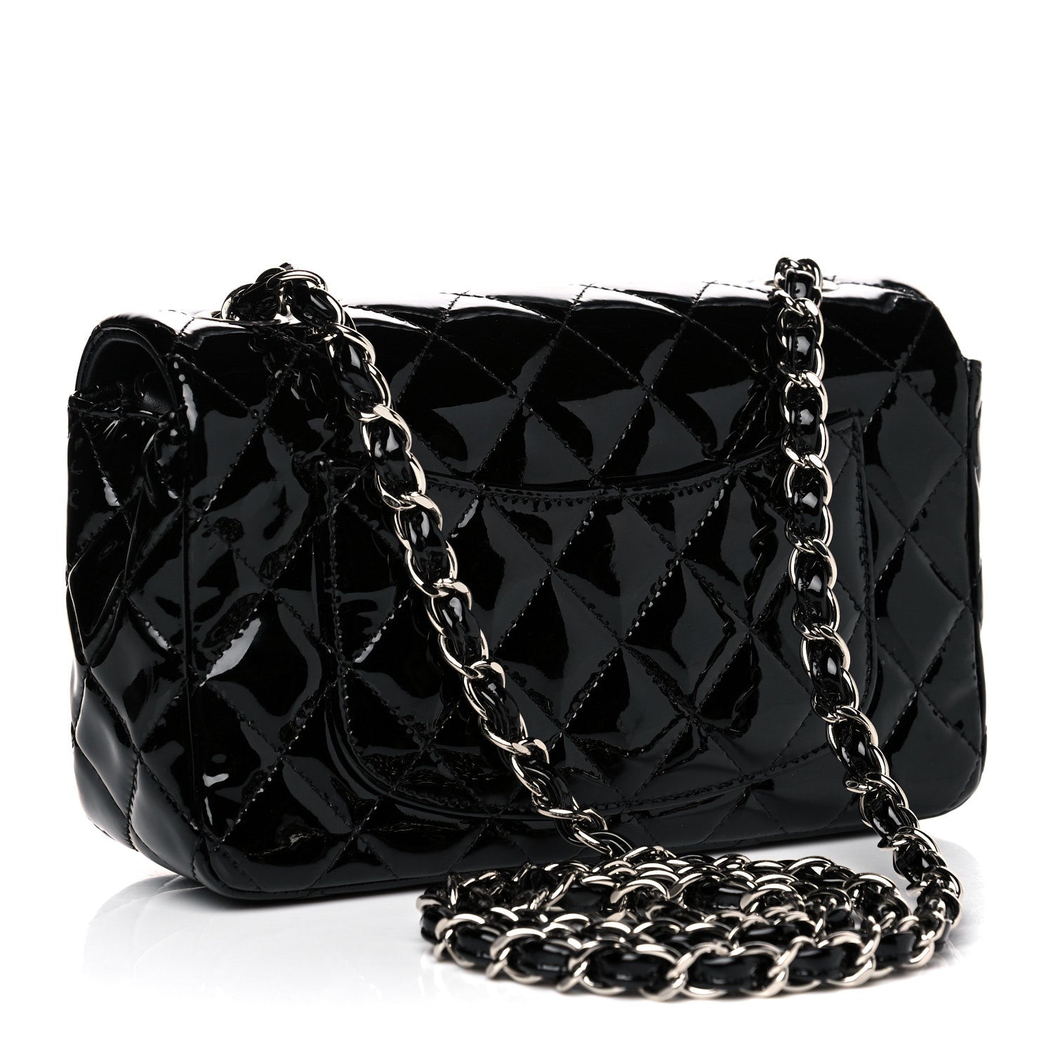 Chanel Patent Calfskin Quilted Mini Rectangular Flap Black 3 of 14