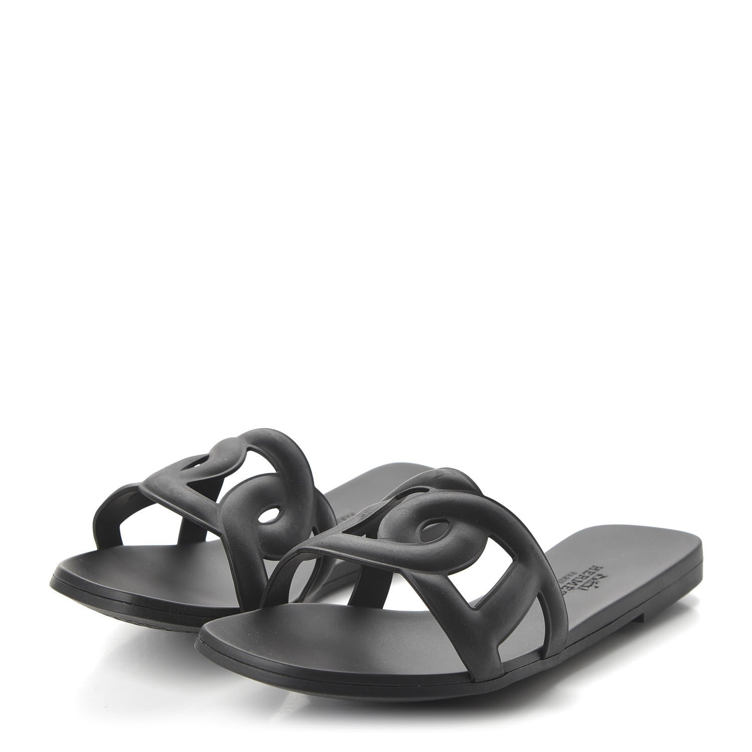 Hermes Rubber Aloha Sandals 36 Black 3 of 8