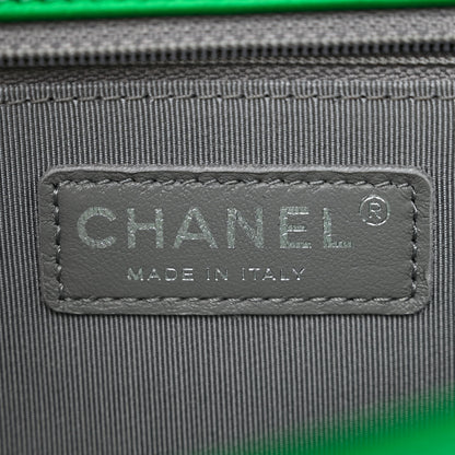 Chanel Metallic Calfskin Quilted New Medium Boy Flap Green 6 of 10
