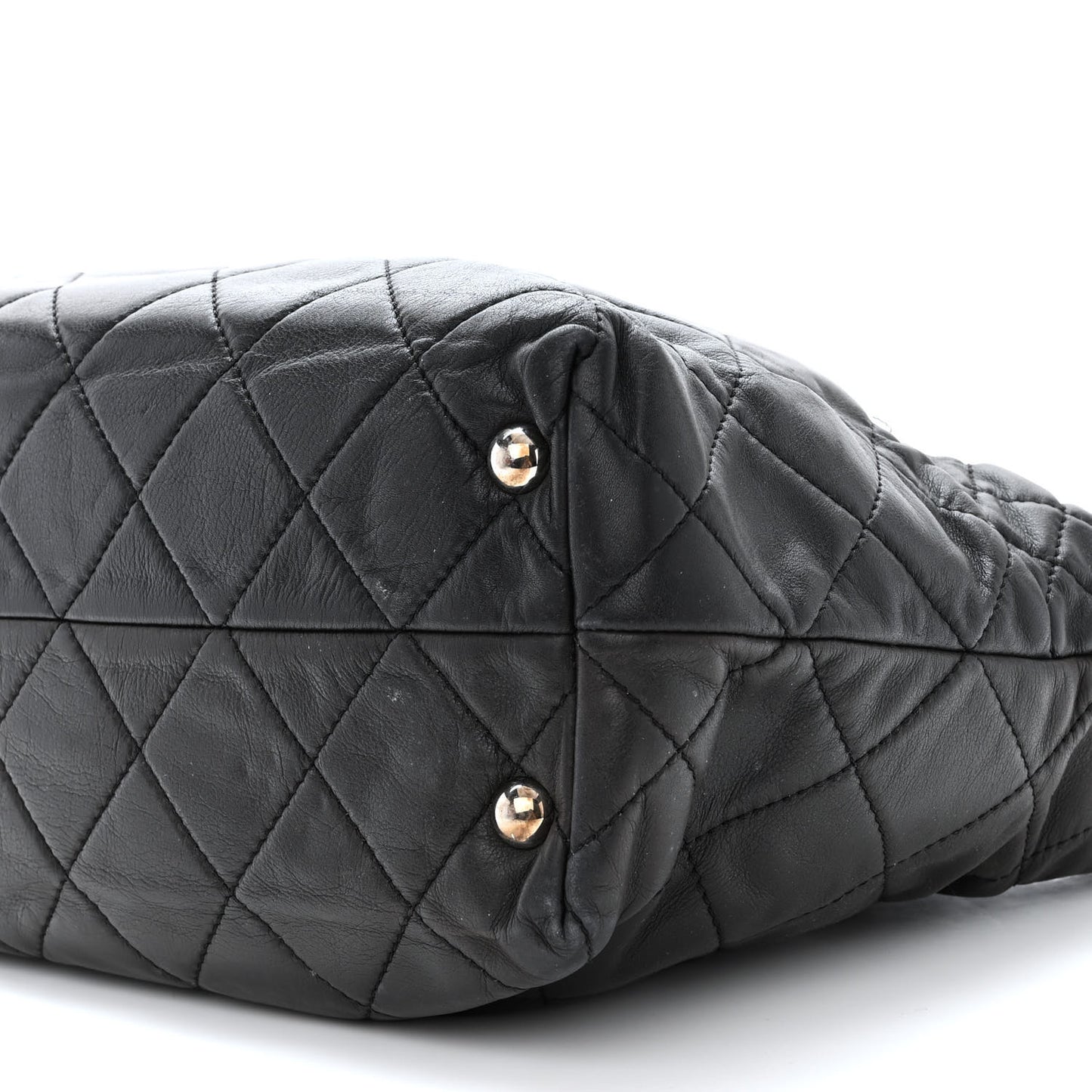 Calfskin Quilted Large In the Business Tote Black