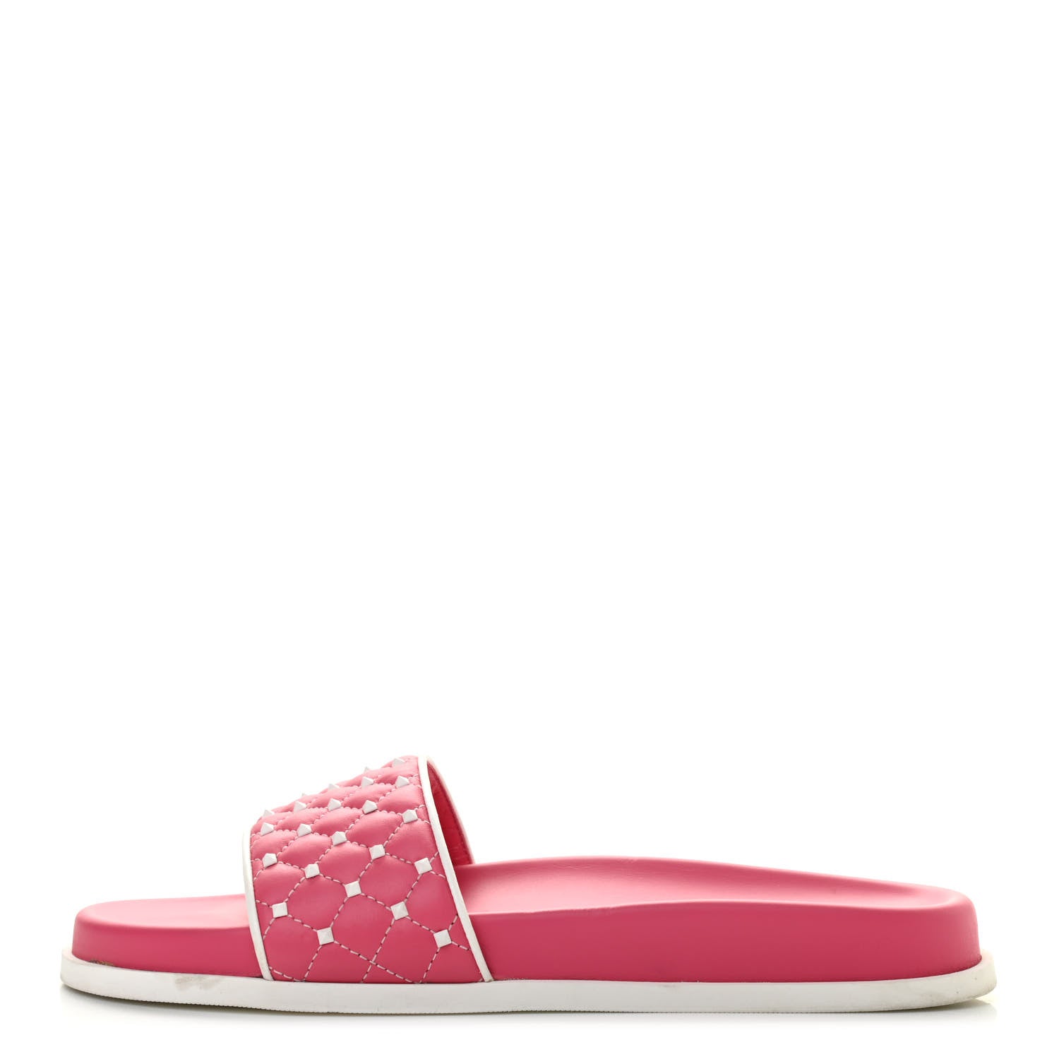 Valentino Garavani Nappa Free Rockstud Spike Slide Sandals 40 Shadow Pink 1 of 7