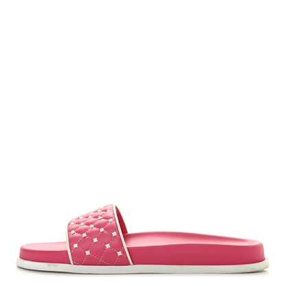 Valentino Garavani Nappa Free Rockstud Spike Slide Sandals 40 Shadow Pink 1 of 7