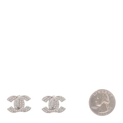 Chanel Crystal Double CC Earrings Light Gold 2 of 4