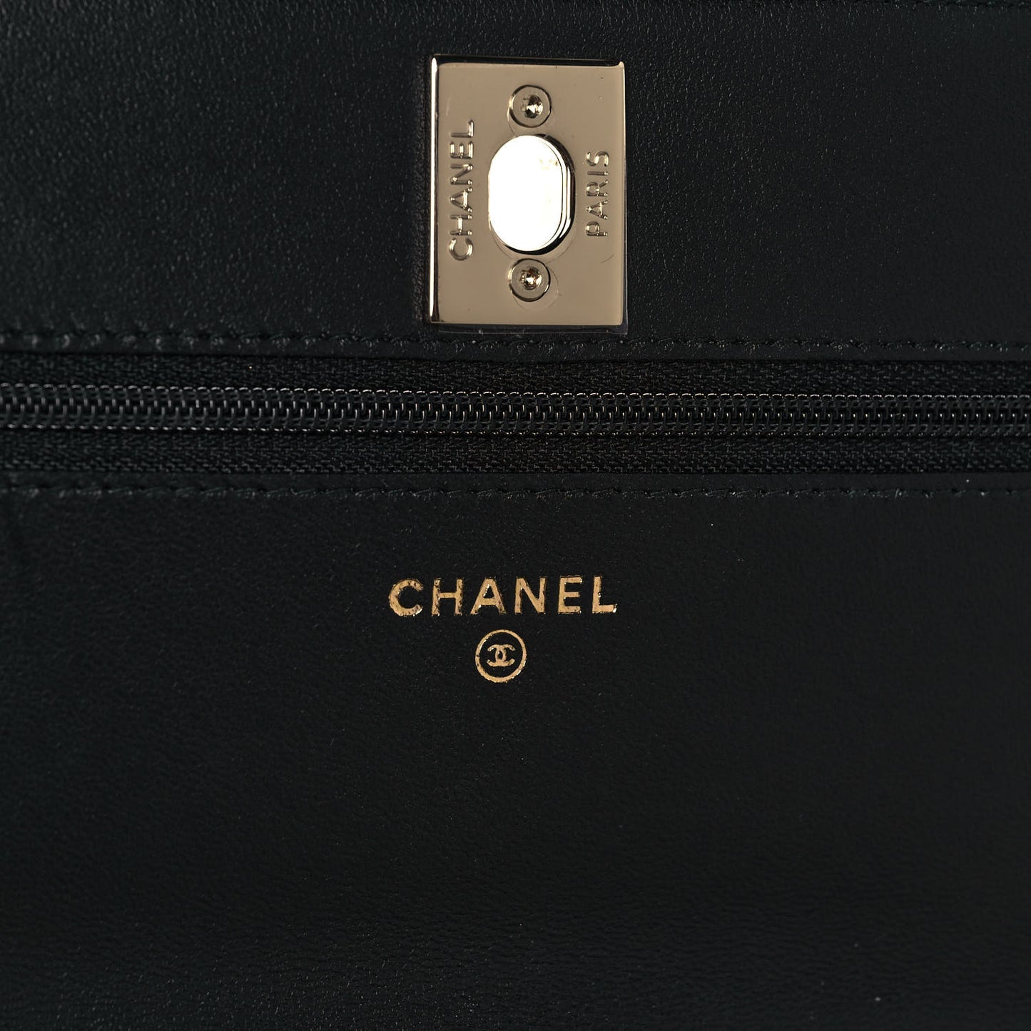 Lambskin Quilted Trendy CC Wallet On Chain WOC Black