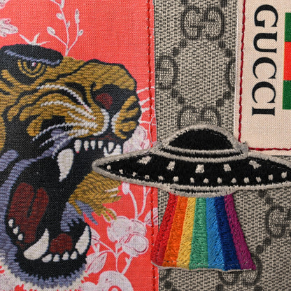 Gucci Soft GG Supreme Monogram Courrier Web Medium Flat Messenger Bag Beige New Acero Multicolor 18 of 25