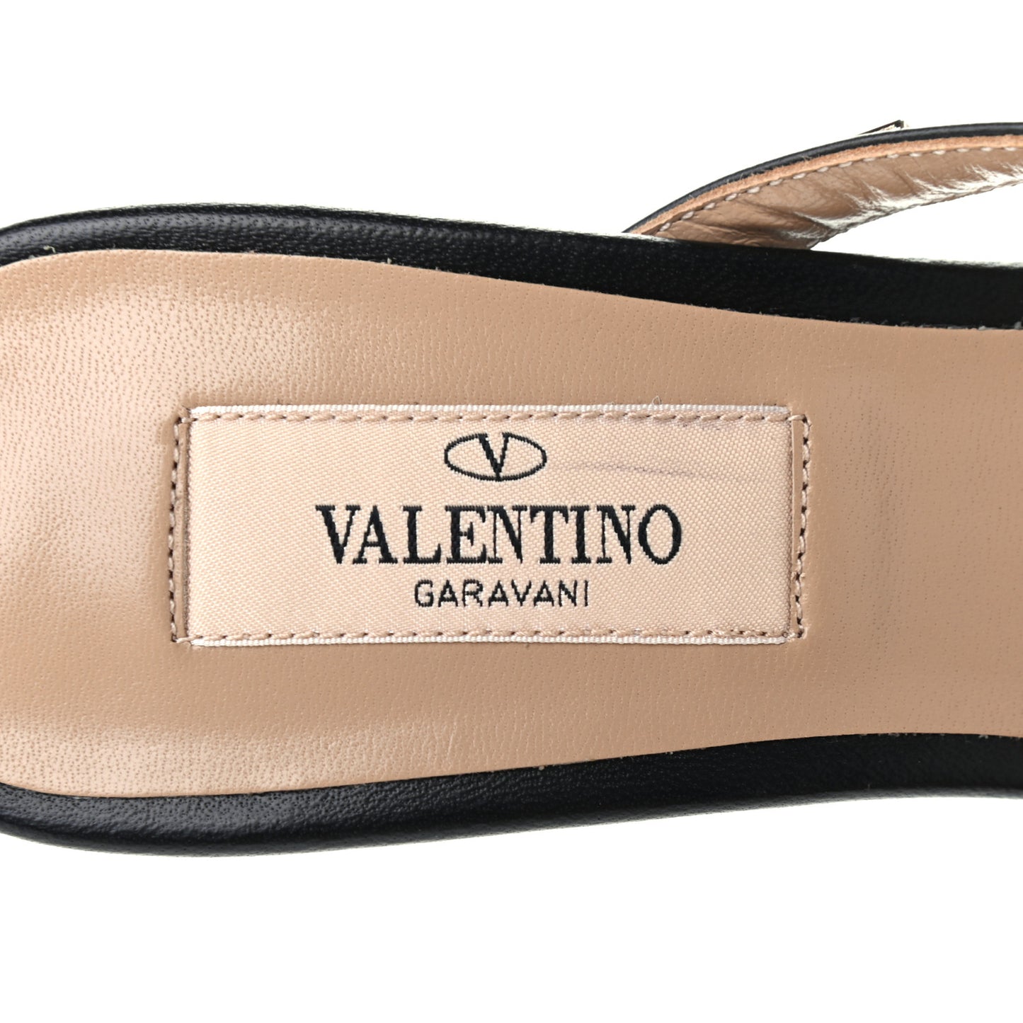 Calfskin Rockstud 60mm Slide Sandals 36.5 Black