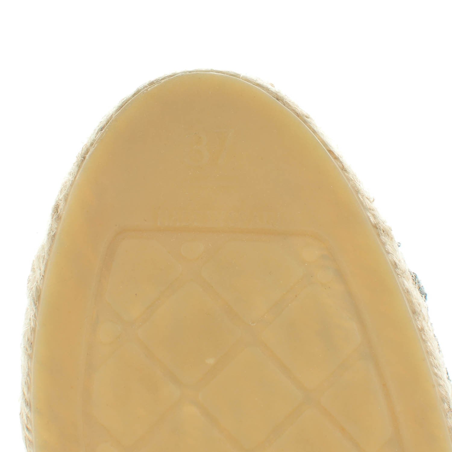 Chanel Velvet Tweed CC Espadrilles 37 Navy Grey 7 of 11