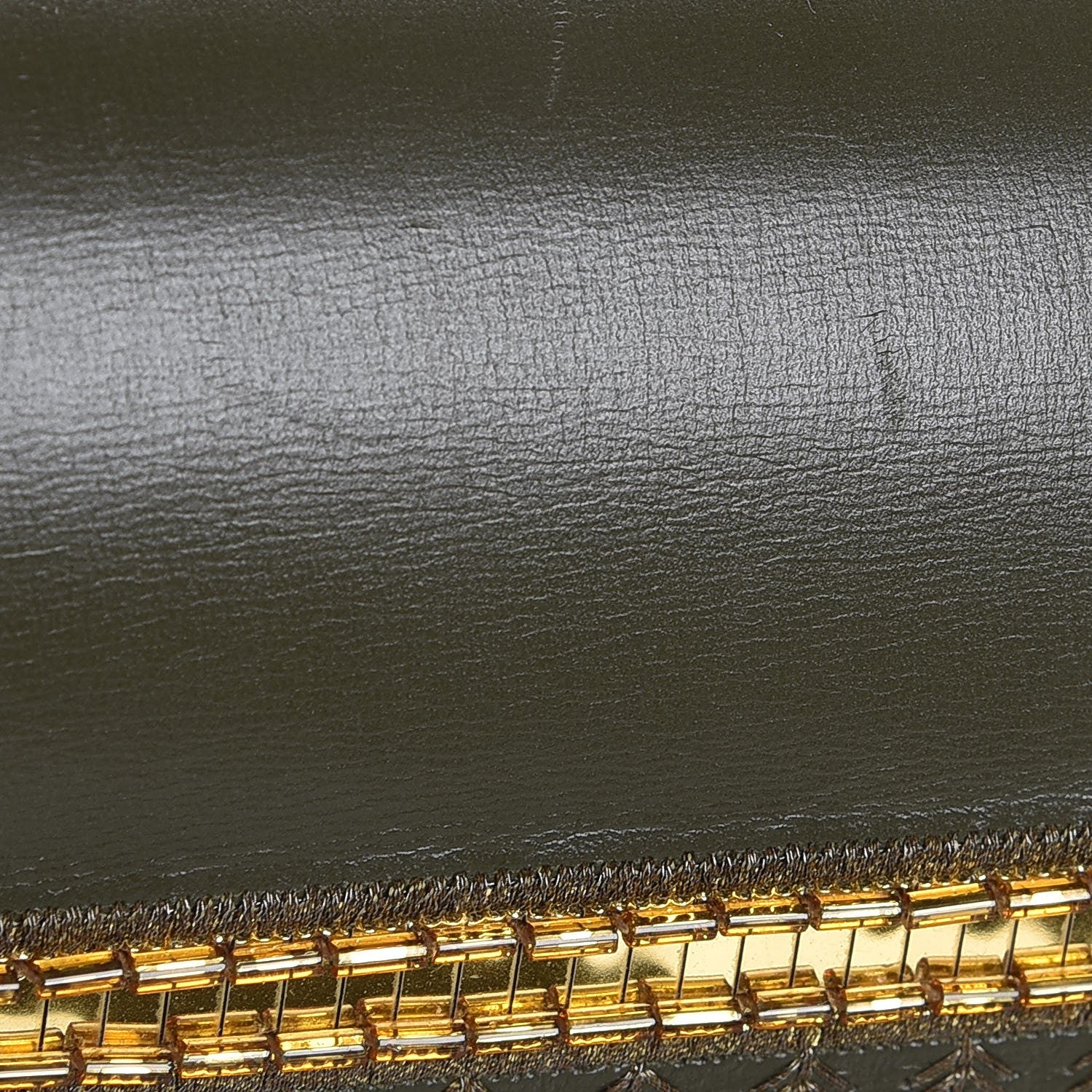 Louis Vuitton Calfskin Embroidered Twist Shoulder Bag PM Green Gold 12 of 12